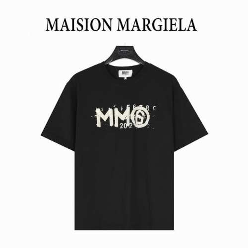 Maisonmargiela 马吉拉 Mm6胶带印花圆领短袖T恤 重磅精梳260G纯棉双纱面料 底部斑驳数字印花 后背四角圆圈6号胶带工艺 螺纹定织定染通肩拉条