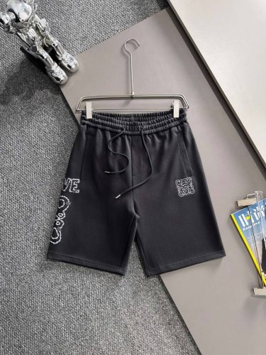 套装款！Loewe 罗意威 2025新款 轻奢主义 锁链刺绣Logo 男女日常通勤穿搭必备 休闲短裤 定制毛圈面料 进口机刺绣工艺 腰标吊牌洗水唛三标齐全 颜色