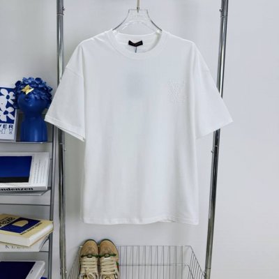 178 当天到货 现货现配 Louis Vuitton 路易威登25Ss 进口塑料瓷珍珠压印短袖T恤 独家首发高定 面料采用320克重双纱精梳棉，定制32支双股