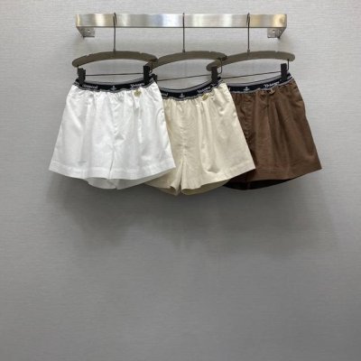 W*25Ss 气质松紧高腰金属扣点缀阔腿短裤，高级面料，颜色:图片3色，面料：亚麻面料 Smlxl