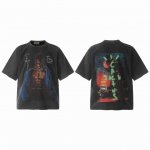 Vt946 Travis Scott斯科特Big Face人像演出限定搞怪印花复古水洗做旧短袖T恤 小领口设计 白墨数码直喷印花 高街复古重磅做旧水洗Vinta