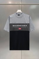 p100 Balenc$Aga 巴黎双环拼接纯棉圆领T恤 男女同款 颜色: 杏色 灰色 尺码： Xs S M L 编号:Bt2320F65