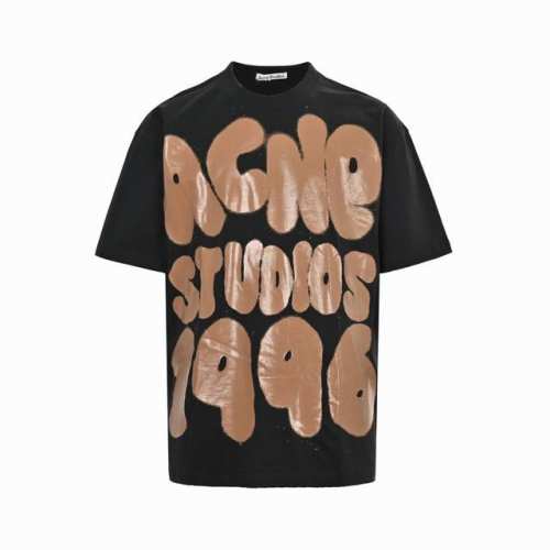acne Studio 喷漆字母印花短袖 -四针六线工艺+320G超高克重面料 定织定染320G超高克重面料12支纱线织成，硬挺粗矿久洗不变形，采用喷绘胶浆印花
