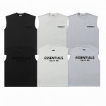 p60 Fear Of God Fog复线Essentials胸前小字母后背字母黑色植绒背心 颜色 黑色深燕麦浅燕麦 尺码 S-Xl
