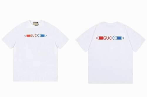 上新款号 G772 -Gucci 古驰新品 前后钢笔撞色印花圆领T恤 -采用双纱32支纯棉260G 面料颜色定制定染 不缩水不退色 手感舒服 质感超强全套原版辅