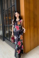 爆款上新人丝香云纱拼接乔琪套装 s~Xl