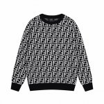 款号M05 Fendi 秋冬新品 时尚元素提花Logo圆领羊毛针织衫 面料全定制工艺高支定制提花羊毛纤维面料 原版开模 一比一还原 三标齐全 M L Xl Xx