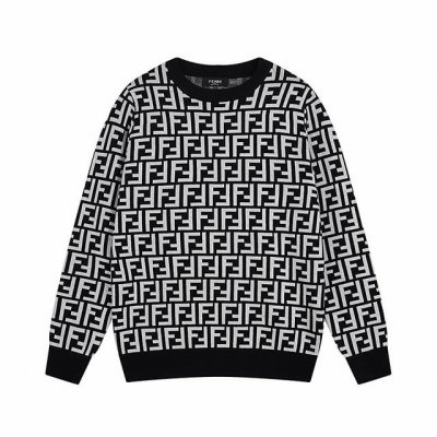 款号M05 Fendi 秋冬新品 时尚元素提花Logo圆领羊毛针织衫 面料全定制工艺高支定制提花羊毛纤维面料 原版开模 一比一还原 三标齐全 M L Xl Xx