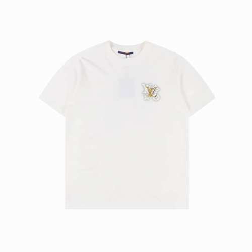 louis Vuitton 路易威登 简约Logo印花短袖T恤 材质:采用高版本280G双纱精梳棉 面料洗水 不缩水 手感软糯 上身舒服 工艺：采用进口颜料 前