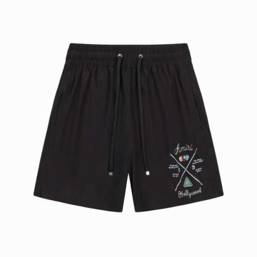 dk021# ,Amiri印花Logo，清凉爽肤休闲运动沙滩裤，颜色：黑色，尺码：S M L Xl