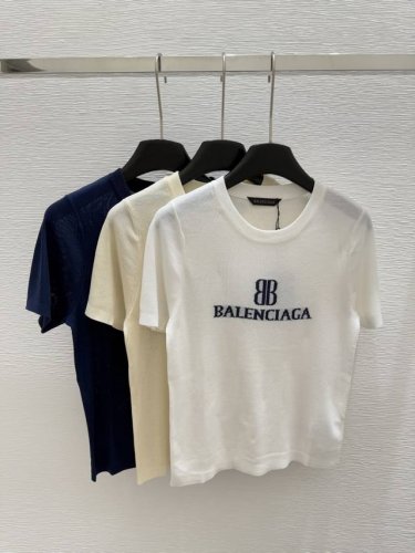 Ba家 早春新款 圆领字母针织短袖 颜色 白色 黄色 黑色 尺码 36.38.40