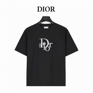 dior 迪奥 Dior By Erl联名刺绣短袖T恤 这款 T 恤来自 Dior By Erl 尊享联名系列 采用棉质270克纳维亚精棉平纹面料精心制作 胸前