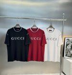 Gucc*古-齐25S新款短袖T恤.男女同款！经典Logo字母烫画设计.领口喷绘搭配简单高级.260G纯棉面料.柔软舒适感满满.高级感强！整体视觉简单而不单调.