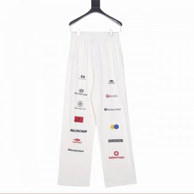 款号Y723 Balenciaga 23新款前后满赛车Logo印花卫裤 Logo定制进口硅油刷印 水洗不开裂 不易脱落 400克原版纯棉定制面料 与原版无任何色