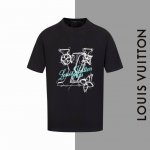 款号#Z153 lv彩色涂鸦图标圆领短袖 louisvuitton官网一致款式 面料 32支双纱280克纯棉面料 同缸同色织染螺纹 颜色一致 工艺 进口机器白墨