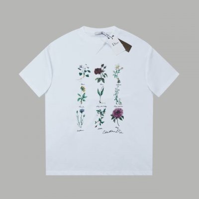 dior 迪奥 新款 植物标本印花短袖T恤 前后采用进口印花工艺 面料 240克双纱高密度纯棉面料 - 工艺: 整件衣服采用精密压花工艺 - 男女同款均可驾驭