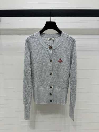 P230上新原单高端品质 Vivienewestwoo* 2025春夏最新系列！镂空针织圆领长袖开衫！定制进口针织材质 质感精细 舒适高级 成衣心形镂空肌理 胸
