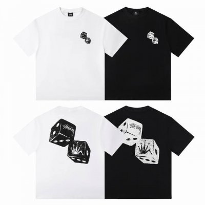 顶级版本 Stussy斯图西 Ss25新品Shakers Tee pigment Dyed背后色子皇冠骰子图案Logo印花美式文化涂鸦街头Cleanfit高街西