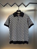 p260 对标专柜★过验版本★Dior 迪奥Ss25春夏新款针织提花翻领Polo衫 定织锦悦柔丝抗球料 柔软细腻 舒适贴肤 以藏蓝深邃诠释永恒风格 标志性的 O