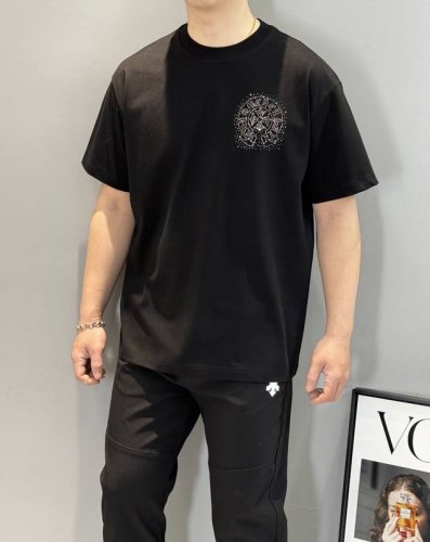 210 Chrome Hearts*克罗心25S春夏新款T.克罗心标识烫钻设计.原厂五金.潮人必备款推荐.定制260G纯棉面料，舒适柔软.适中的重量与极佳的垂坠