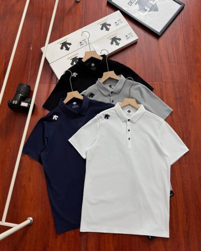 主推款供 原单品质盒装 专柜同款Descente 迪桑特四色Training系列综训训练运动健身科技新棉无缝速干面料舒适休闲短袖Polo衫 独家配色独家面料 断