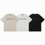 f038# Ss 新款Fog Fear Of God 胸前字Logo立体硅胶字母短袖T恤 高品质 原版定制面料 原厂品质 做工细节做到极致 区别市场普通货 全套