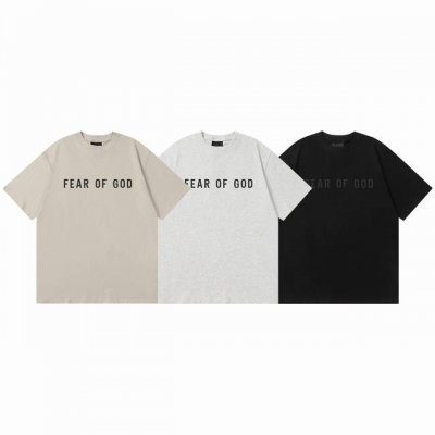 f038# Ss 新款Fog Fear Of God 胸前字Logo立体硅胶字母短袖T恤 高品质 原版定制面料 原厂品质 做工细节做到极致 区别市场普通货 全套