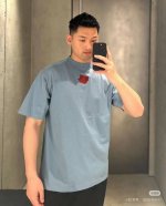 1221# 官网高版本Balenciaga新款25Ss刺绣字母压花短袖T恤.宽版本.男女同款 颜色：黑色.白色.蓝色 码数：1.2.3.4