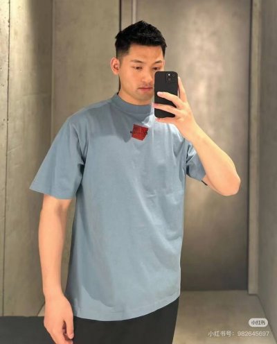 1221# 官网高版本Balenciaga新款25Ss刺绣字母压花短袖T恤.宽版本.男女同款 颜色：黑色.白色.蓝色 码数：1.2.3.4