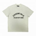 高级米 顶级版本Fear Of God Fog Essentials复线23Ss最新款硅胶植绒字母印花短袖 猫眼反光硅胶印花，给人眼前一亮！光夜如新！ 全新的一