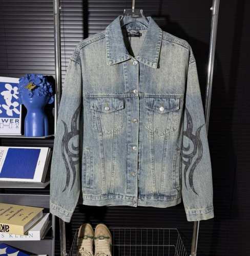 180 #074 当天到货 现货现配 Balenciaga 巴黎世家25Ss梵文图腾印花牛仔夹克外套 正确版本 随意对比 涂鸦手绘印花 红外线定位裁剪 全部对格