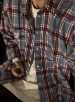 90款号212 Carhartt卡哈特 重磅纯棉磨毛绣标格纹元素宽松衬衫情侣款. Color: 格子 Size: M-Xl M 肩宽58 胸围132 衣长81