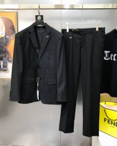 整套 上衣 西裤 D*Or 迪奥2025早春新款原单男士商务休闲西装套装 西服外套西裤 可拆开售卖官网同步售卖 高端定制 时尚百搭 爆款金属Logo装饰设计 采