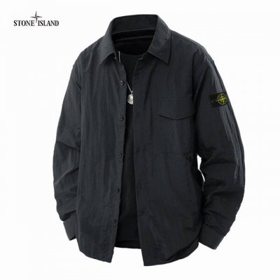 上新 ！！ ！！！ Stone Island石头岛 日系复古宽松时尚长袖衬衫外套 高街达人潮款∽ 采用国标棉纤面料 轻酵保色工艺 亲肤透气舒适有质感 炒鸡火爆∽