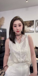 夏款前后蕾丝拼接真丝丝绒背心，黑色，杏色，S-Xxl