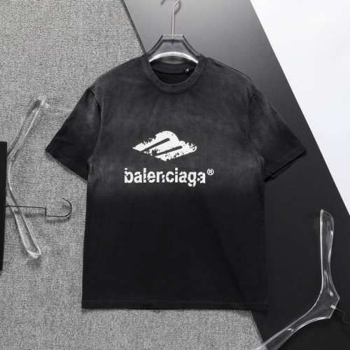 巴黎世家 新款洗水T恤.男士圆领经典Logo短袖T- Shirt 采用进口客供定制面料 高端的品质 尽显奢华。88672尺码：M-3Xl