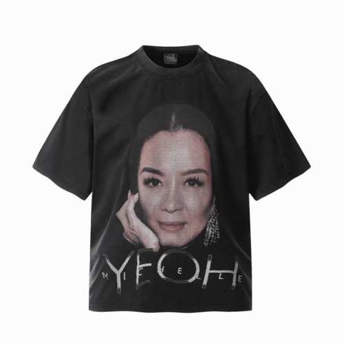 vt9170 Michelle Yeoh杨紫琼华人奥斯卡影后巴黎风人像数码直喷印花复古水洗做旧短袖T恤 小领口设计 数码直喷印花 高街复古重磅做旧水洗Vinta