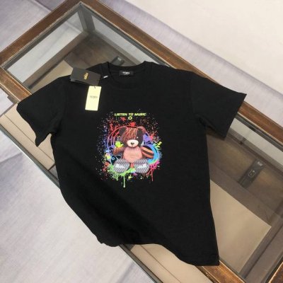 款号:F065 fendi 芬迪 25Ss 大师亲手设计潮牌新品印花圆领短袖T恤 春夏最新砖柜同步 Os落肩版型 - 260G双纱纯棉顶级面料 手感柔软 百分百