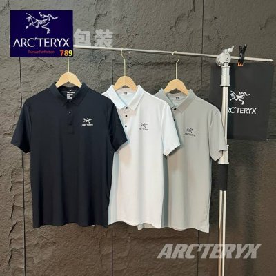 Arcteryx 始祖鸟翻领胸标Logo冰丝无痕短袖T恤，夏季polo衫短袖，商务休闲简约风，上身帅气百搭，夏季必备百搭奢潮单品 高端定制进口冰蚕丝面料 ，穿着