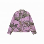 款号 斯图西Stussy 假日系列 粉色枫叶Fw23 Zip Work Jacket Realtree Edge 满印拉链工装夹克外套 王嘉尔同款 男女同款 产