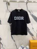 隔天到 Dior迪奥 字母Logo植毛工艺 Logo标识精致升级，灵感源自八十年代复古 原版面料 官方同款 短袖T恤 定制260克同缸染面料 手感非常舒服 春夏