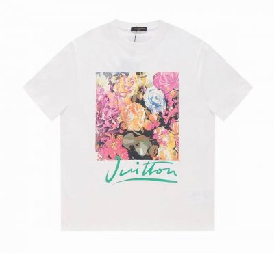 p70#V029 【顶级版本.官网品质】 Louis Vuitton 路易威登 官网走秀款 lv大师亲手设计潮牌新品印花圆领短袖T恤 时尚又个性 超级百搭好看的