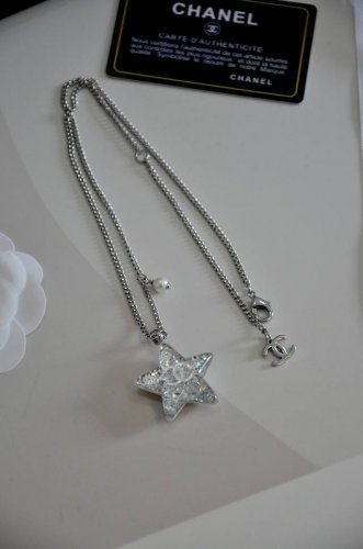 Chanel25C海洋系列两面戴亮片星星项链香奈儿项链 配全套包装 爱像星星一闪一闪亮晶晶 正面闪闪亮片 Bulibgbuling的背面纯白搭配银Logo也超好