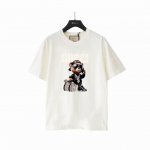 实拍细节图 +尺码表 Gucci 古驰 金钱大佬社会熊字母印花 Logo标识精致升级，灵感源自八十年代复古 原版面料 官方同款 短袖T恤 定制260 克同缸染面