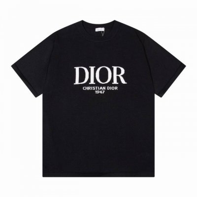 dior春季新款迪奥胸前Logo1947提花圆领针织T恤 颜色 黑色 白色 码数 M L Xl Xxl
