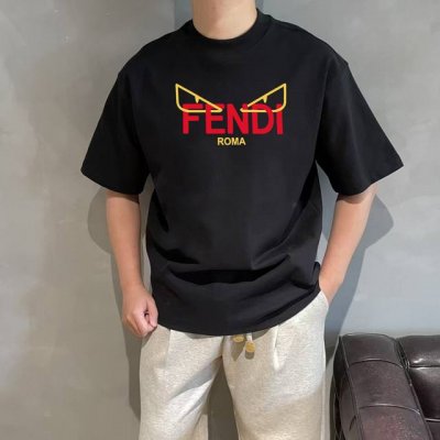 款号：G2117 Fd 双F 黄色眼睛红字母 小怪兽短袖T恤 Fendi 芬迪潮牌高品质经典Fd短袖T恤 男女同款 重工的处理才是一件好看的Fen迪！ 一改中庸
