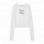 Restandrecreation 韩国小众品牌 Rr刺绣字母针织衫毛衣衫修身短款圆领长袖打底衫 独家高品质 款号：Rr101 尺码：均码 颜色：白色 黑色 天