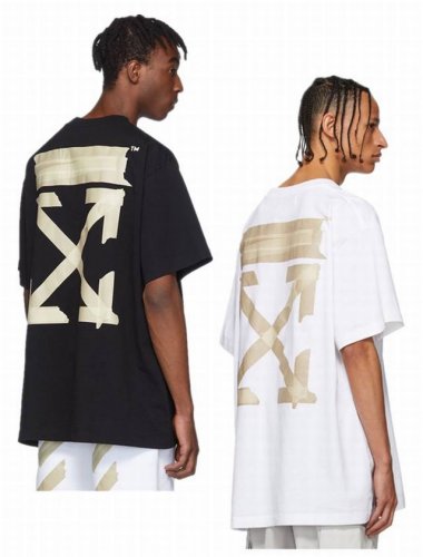 经典款春夏新品 品牌：Off-White 黄色胶带箭头款短袖T恤！ 颜色：白色 黑色 尺码：Xs-S-M-L 男女同款 面料：采用定制230克32织纯棉双纱面料