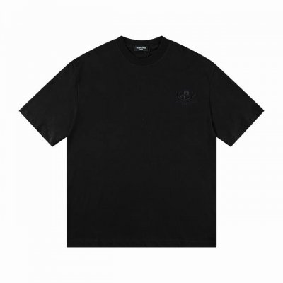 高版本Balenciaga 巴黎世家 重工刺绣字母短袖T恤，前后刺绣，采用田岛机重工刺绣10W+针 精细绣花无毛边杂线 非常紧密 凹凸质感明显 定织定染 G精梳