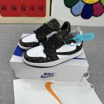 高版本新款Air Jordan 1 Low 倒钩 Lv联名款 白棕倒钩 防滑耐磨 男女同款 36-44